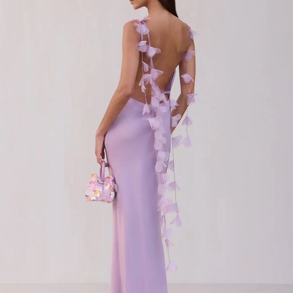 Cult Gaia Purple Backless Embellished Gown - Picture 5 of 6